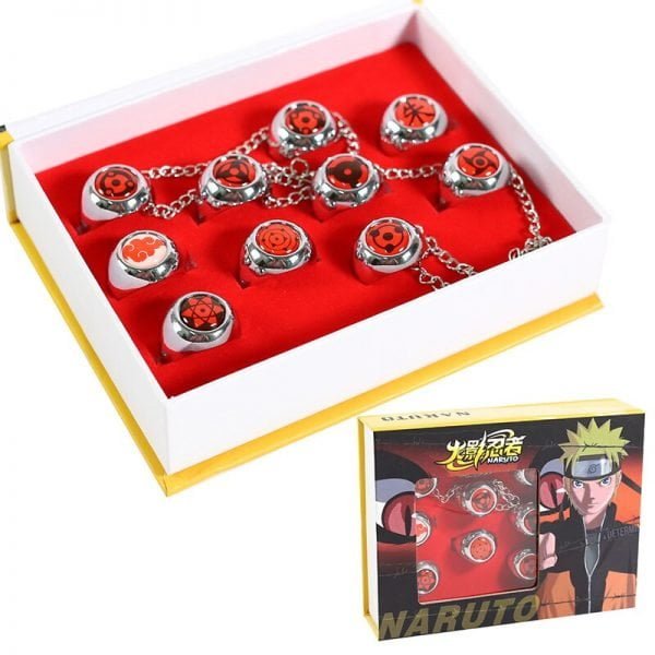 Naruto Akatsuki Ring Set - Silver