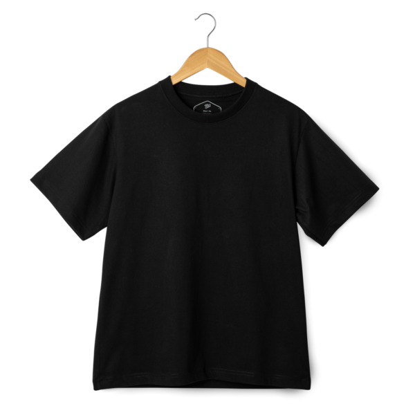 Round Neck Half Sleeve T-Shirt - Black