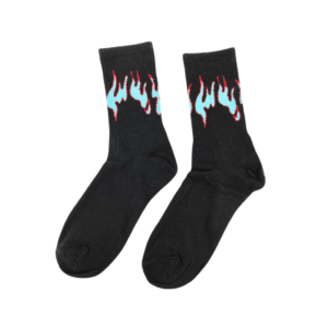 Teen & women's Aurora Flames Socks Cyan