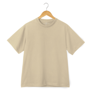 Round Neck Half Sleeve T-Shirt - Beige