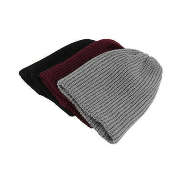 Soft Knitted Oversize Beanie Hat - Wine Red