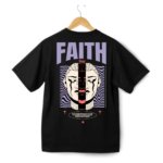 Faith Round Neck Half Sleeve T-Shirt - Black