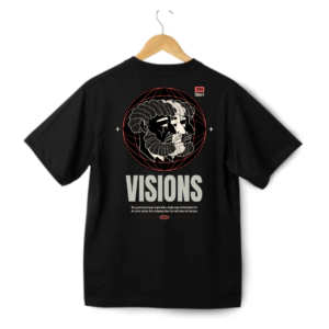 Visions Round Neck Half Sleeve T-Shirt - Black