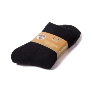 Merino Wool Thick Winter Socks - Black