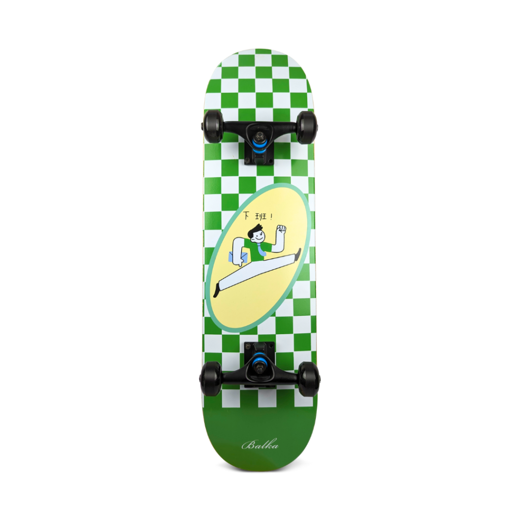 North East Maple Complete Skateboard - Green Checker Escape