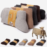 Merino Wool Thick Winter Socks - Brown