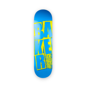 Baker Brand Logo Blue & Yellow Deck 8.0" (With free Grip tape)