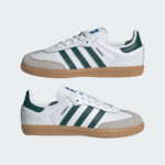Adidas Samba OG Shoes – Cloud White & Collegiate Green