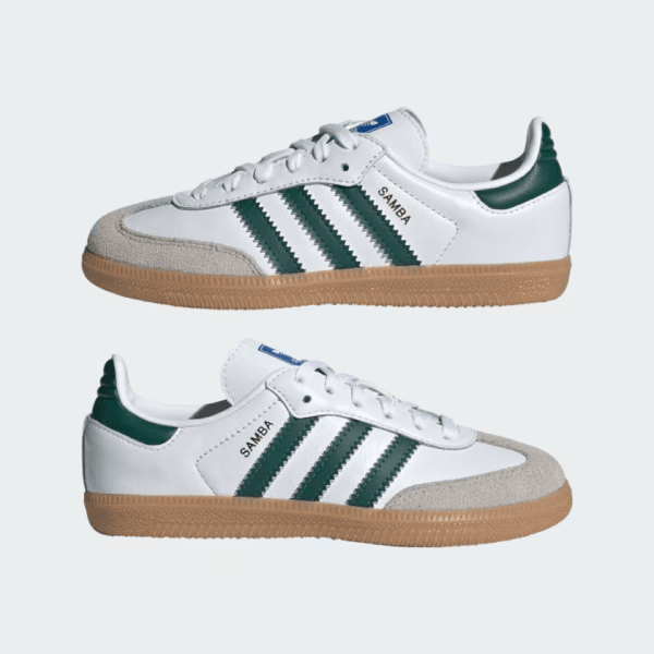 Adidas Samba OG Shoes – Cloud White & Collegiate Green