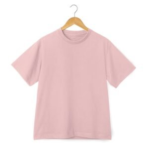 Round Neck Half Sleeve T-Shirt - Dusty Pink