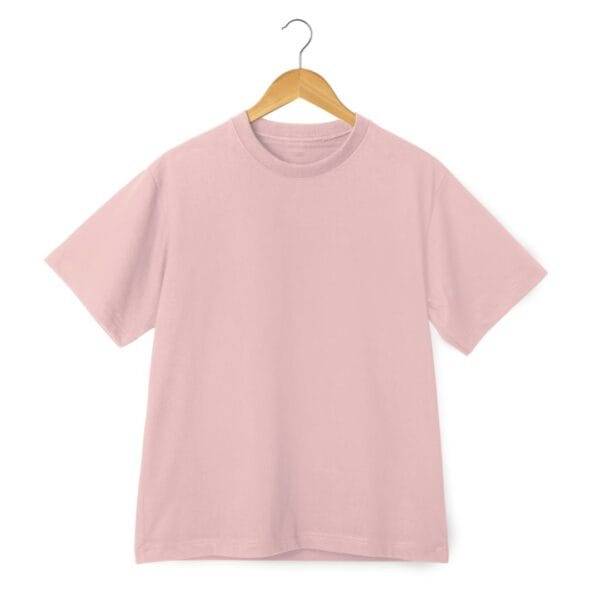 Round Neck Half Sleeve T-Shirt - Dusty Pink