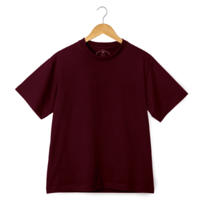 Round Neck Half Sleeve T-Shirt - Maroon