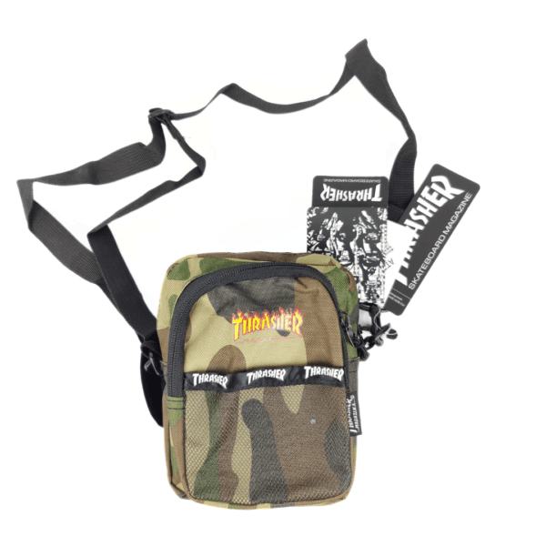Thrasher Flame Mesh Shoulder Bag Camo