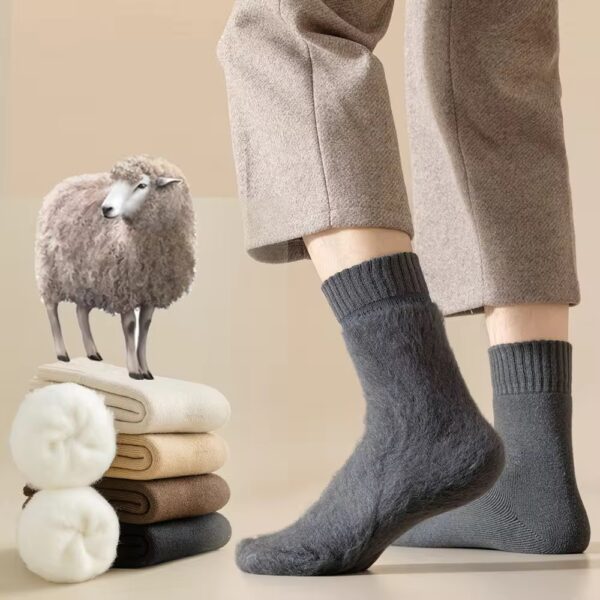 Merino Wool Thick Winter Socks - Black