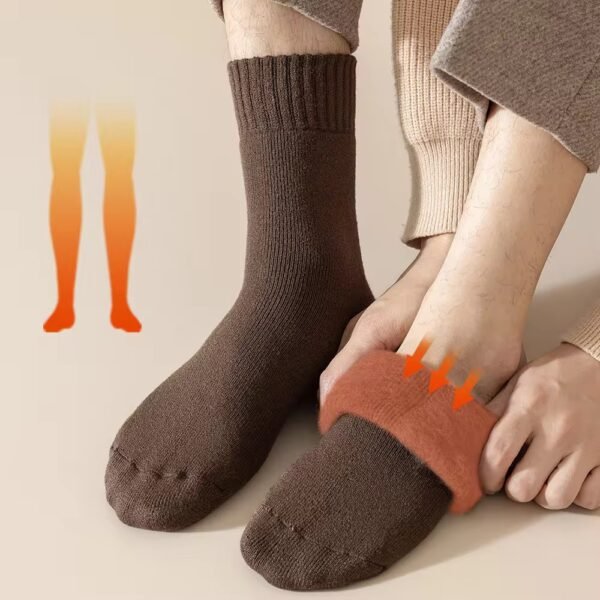 Merino Wool Thick Winter Socks - Brown
