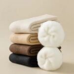 Merino Wool Thick Winter Socks - Cream