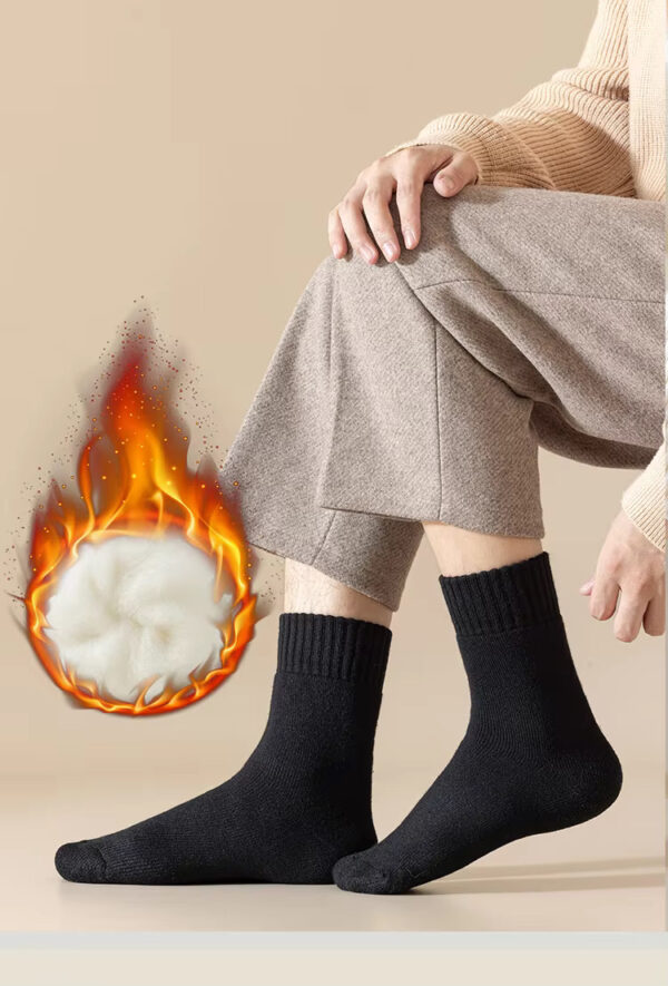 Merino Wool Thick Winter Socks - Black
