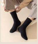 Merino Wool Thick Winter Socks - Black