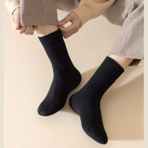Merino Wool Thick Winter Socks - Black