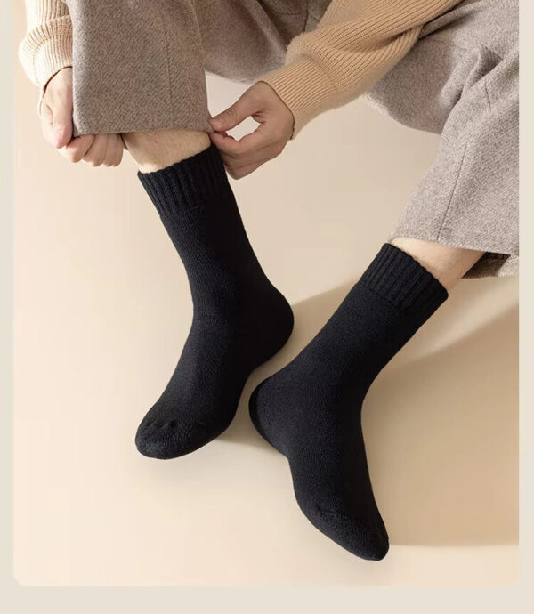 Merino Wool Thick Winter Socks - Black