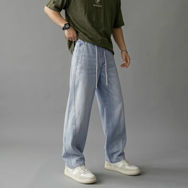 Men's Baggy Wide-Leg Drawstring Jeans M2